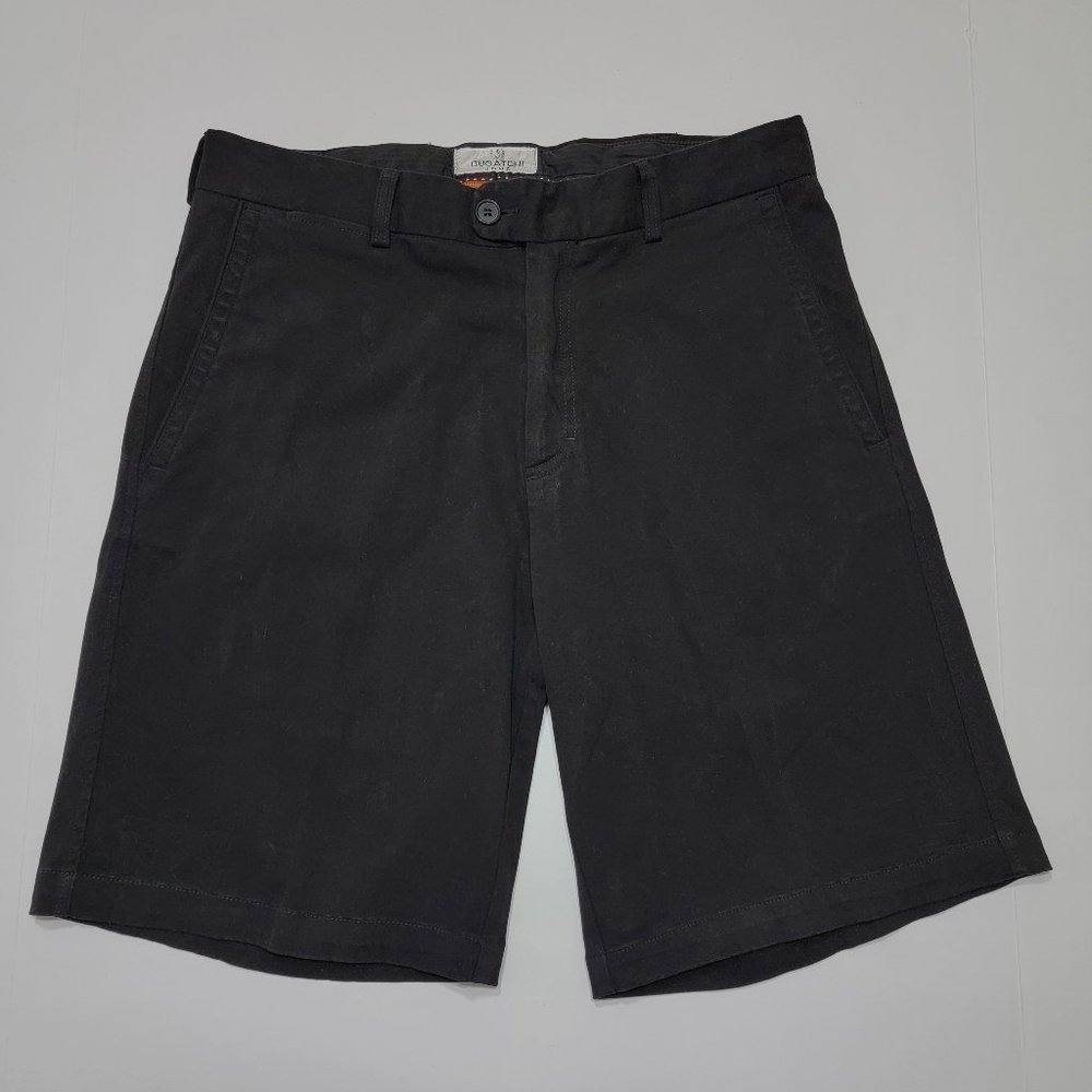 Bugatchi Flat Front Chino Shorts -Black - Made in